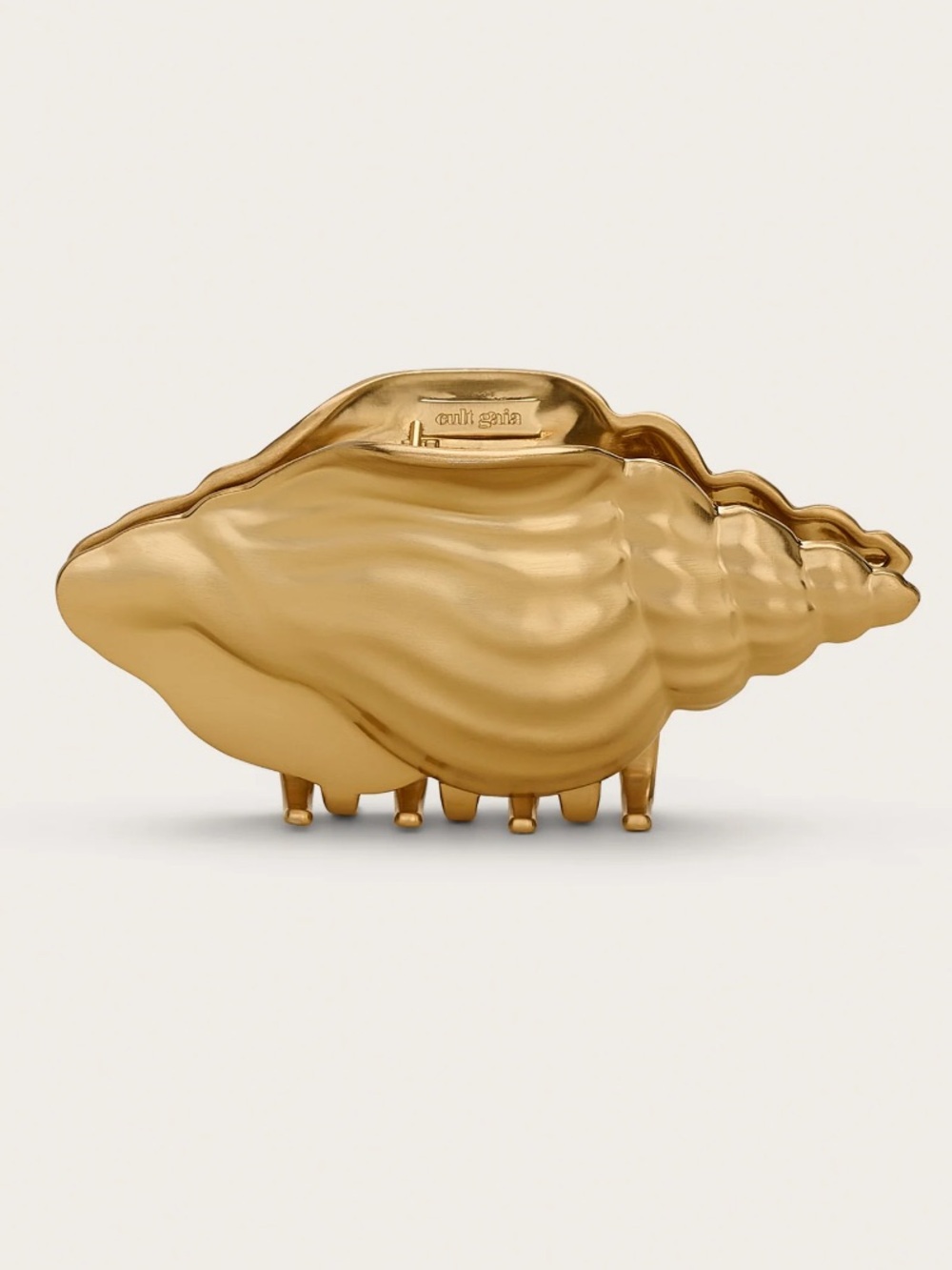Cult Gaia Camilla Shell Claw Hair Clip in Brushed Brass NEW in Box $228 MSRP